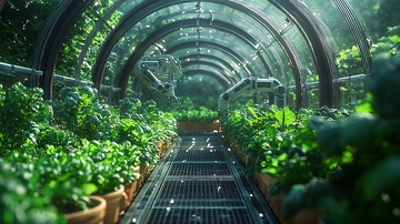 未来科技感植物温室