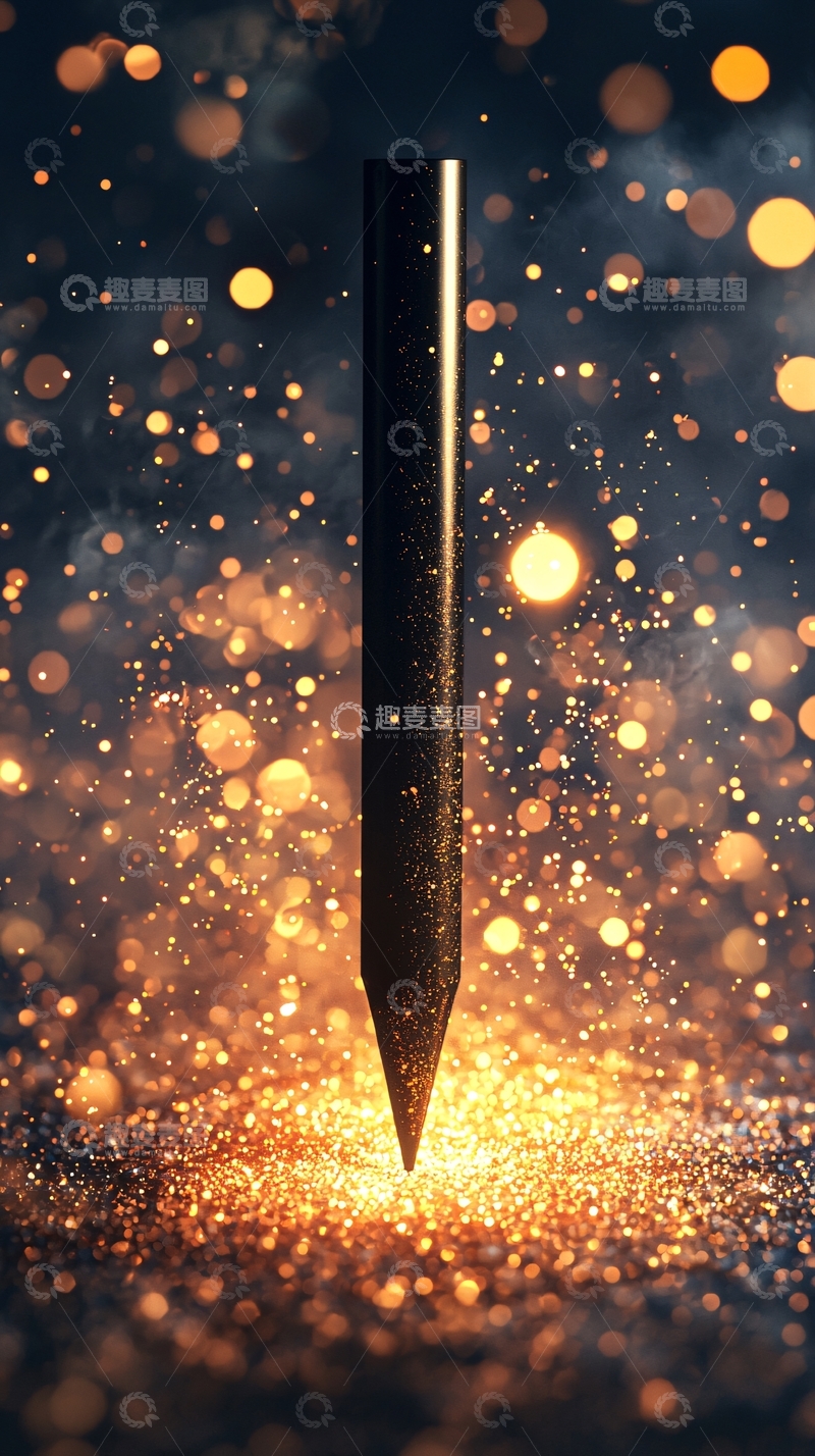 高清大图下载【趣麦麦图】闪耀光芒中的黑色尖锐物