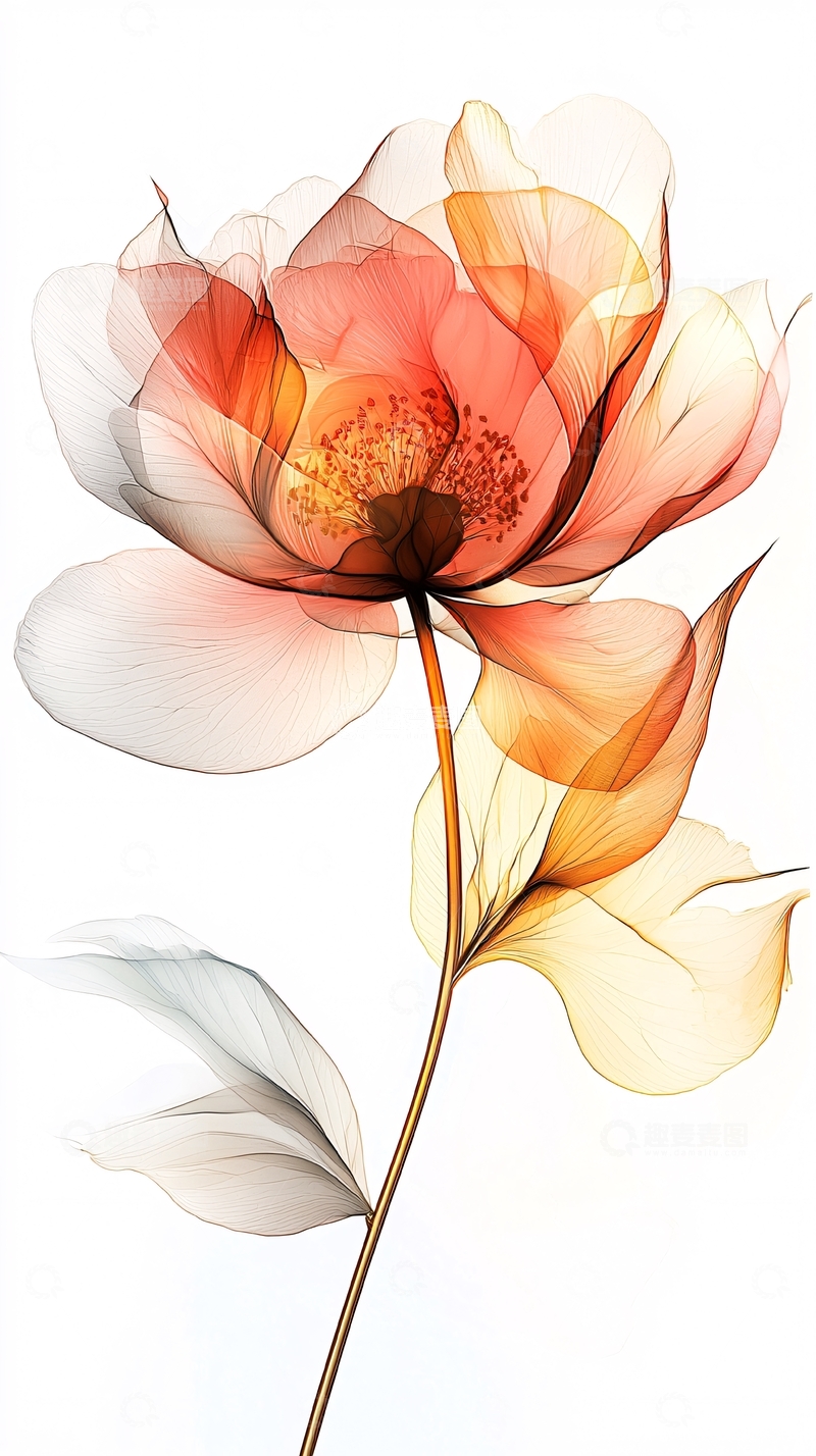 高清大图下载【趣麦麦图】半透明花朵的唯美特写