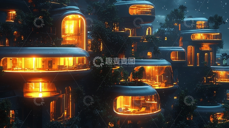 高清大图下载【趣麦麦图】未来都市夜景160