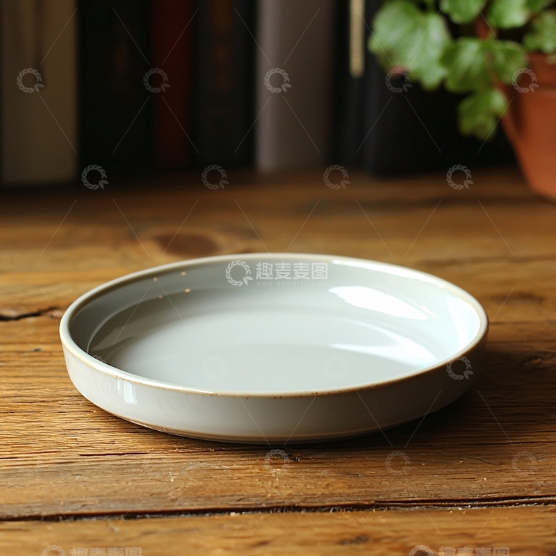 高清大图下载【趣麦麦图】浅灰色陶瓷餐盘