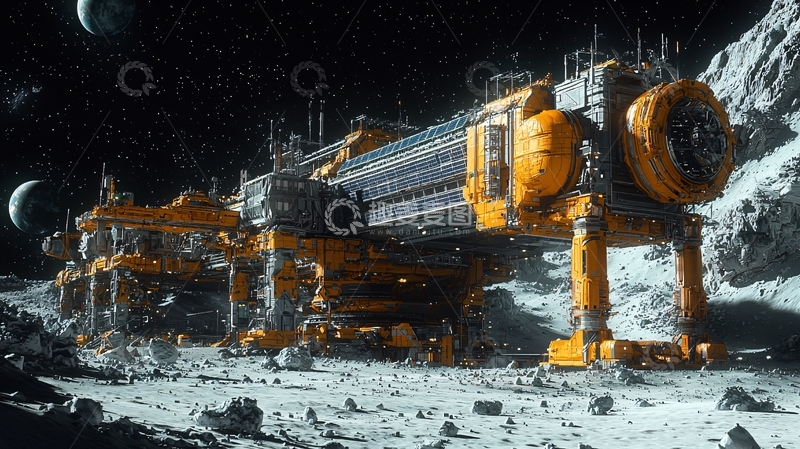 高清大图下载【趣麦麦图】月球采矿车