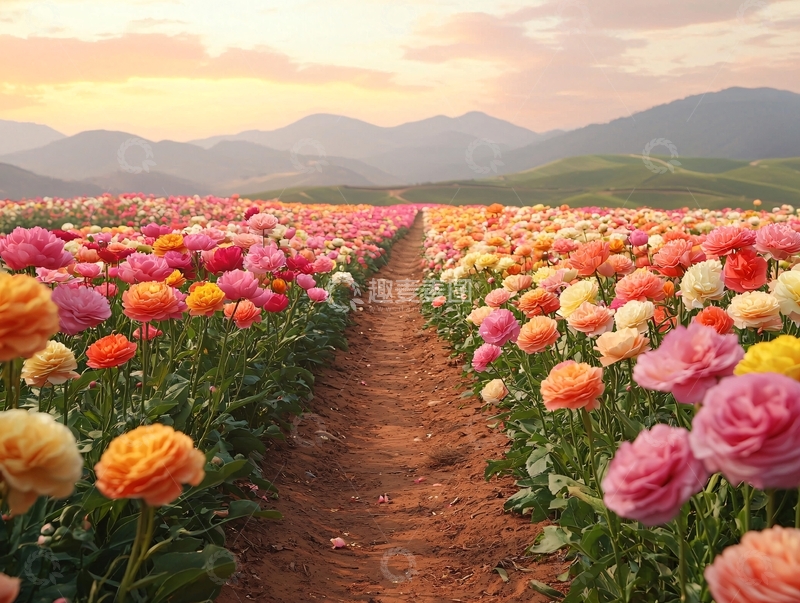高清大图下载【趣麦麦图】彩色花田