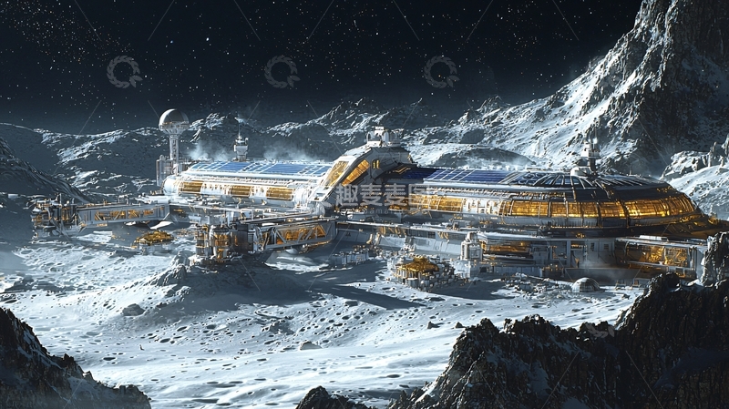 高清大图下载【趣麦麦图】月球基地科幻建筑