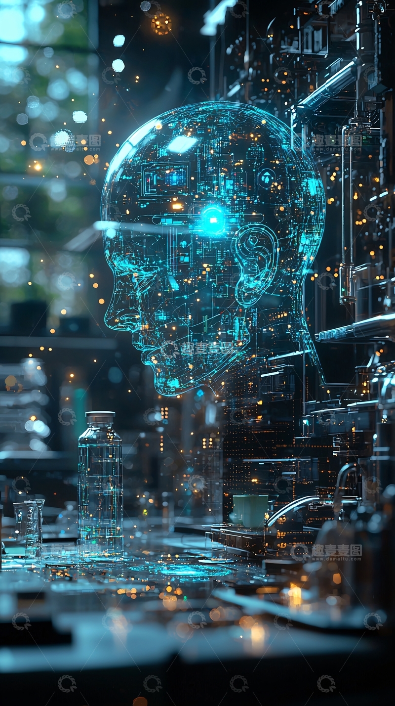 高清大图下载【趣麦麦图】透明玻璃人头