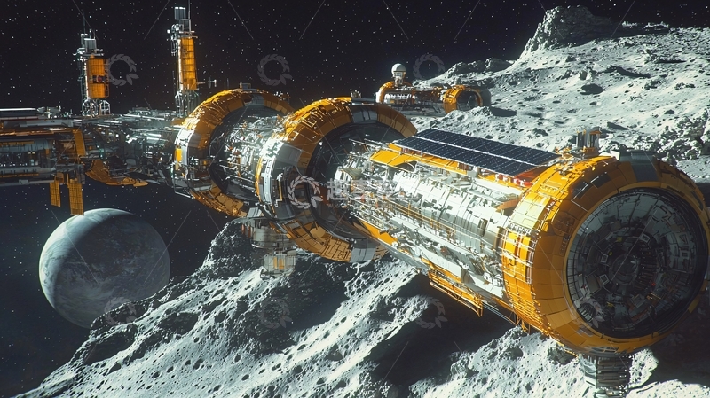 高清大图下载【趣麦麦图】月球基地科幻场景