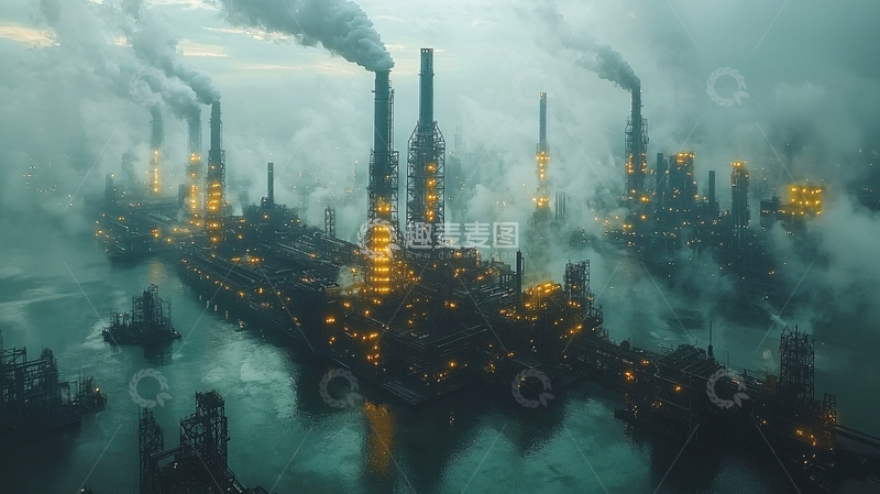 高清大图下载【趣麦麦图】蒸汽朋克工业城市