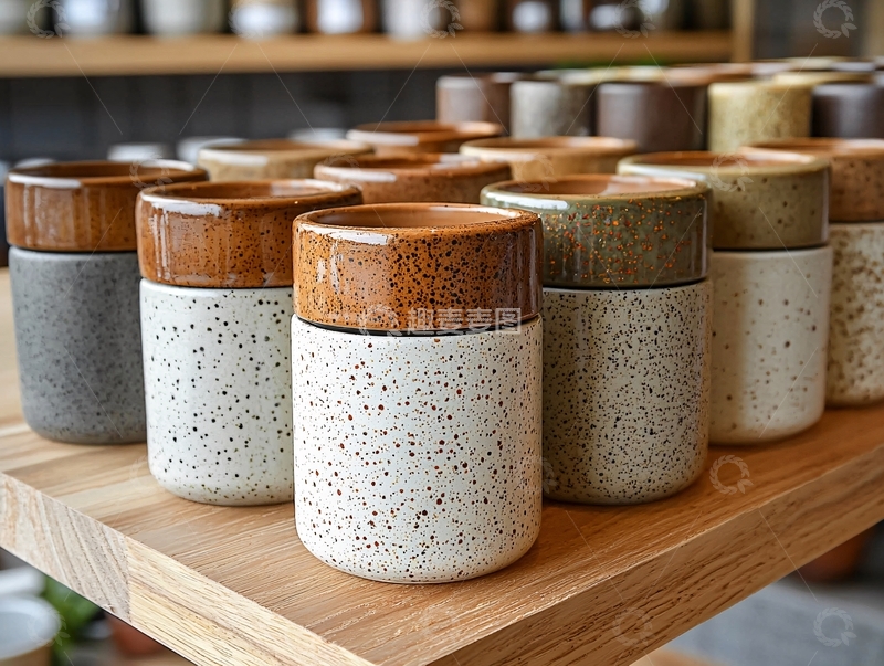 高清大图下载【趣麦麦图】木盖陶瓷杯