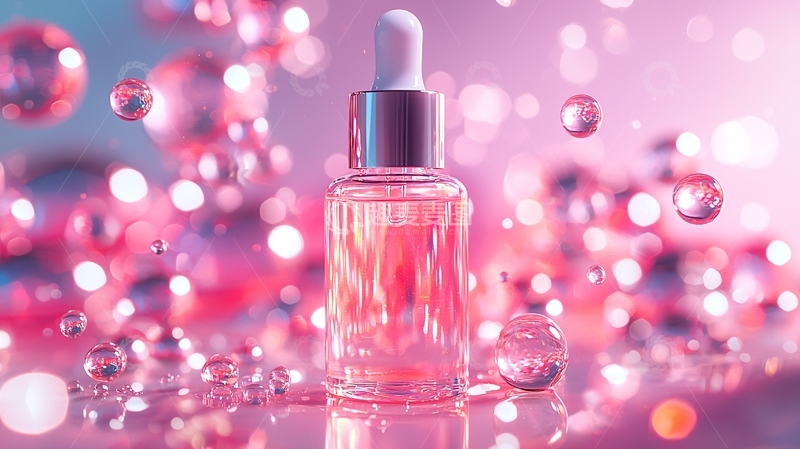 高清大图下载【趣麦麦图】粉色精华液