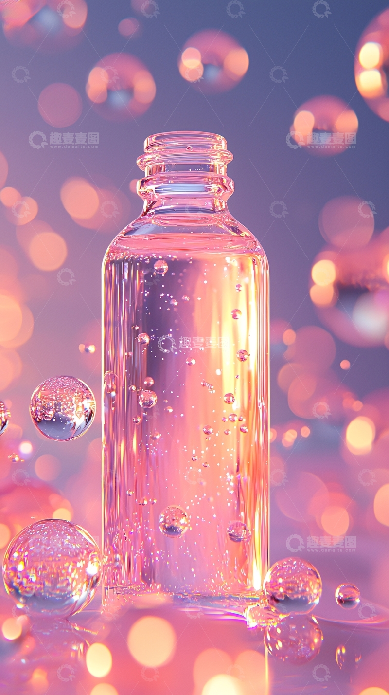 高清大图下载【趣麦麦图】粉色液体瓶子