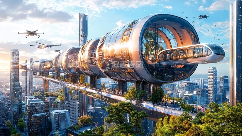 高清大图下载【趣麦麦图】未来城市交通系统