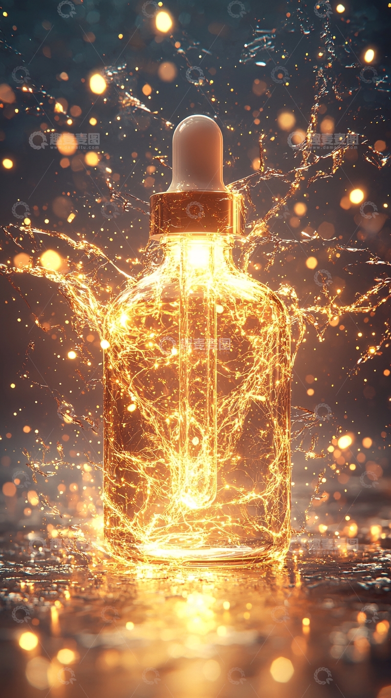 高清大图下载【趣麦麦图】发光精华瓶