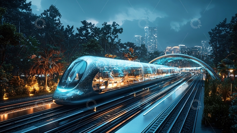 高清大图下载【趣麦麦图】未来科技感高速列车