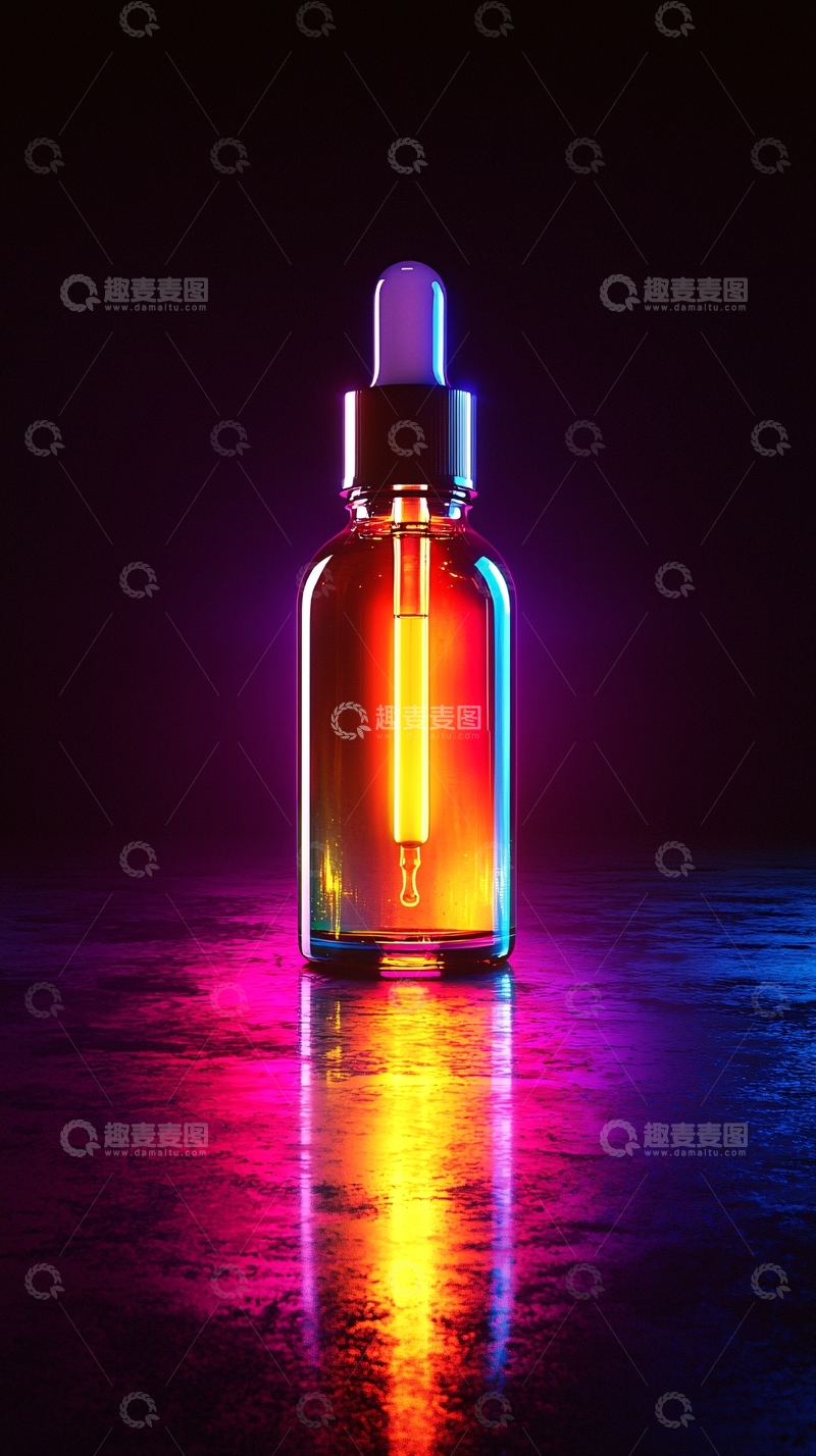 高清大图下载【趣麦麦图】暗色背景下的滴瓶
