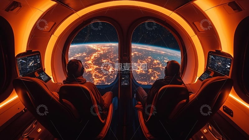 高清大图下载【趣麦麦图】太空舱夜景