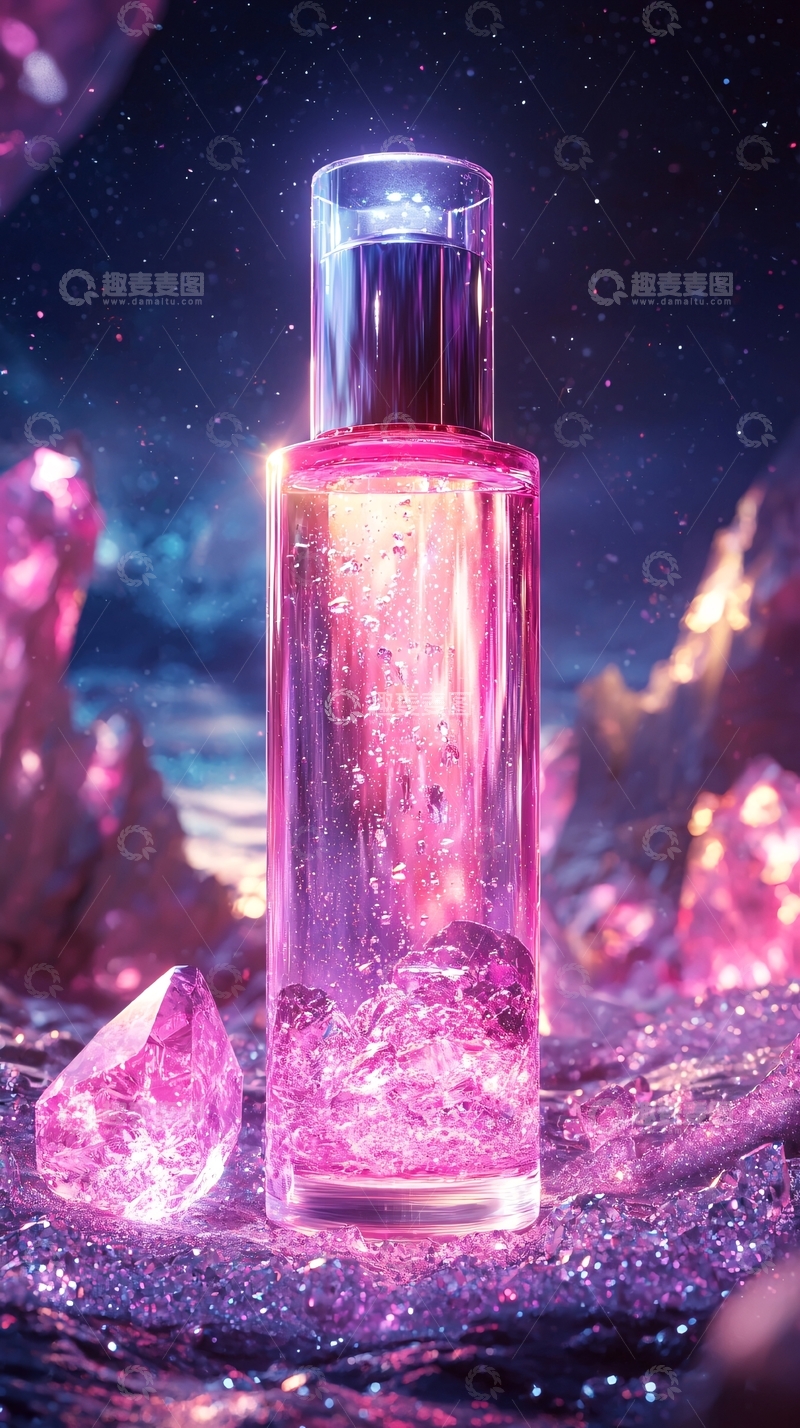 高清大图下载【趣麦麦图】精致的粉色精华液瓶