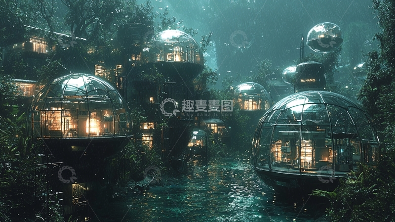 高清大图下载【趣麦麦图】海底玻璃球小屋