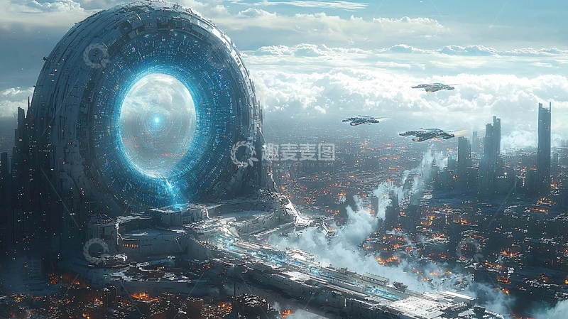 高清大图下载【趣麦麦图】未来都市传送门