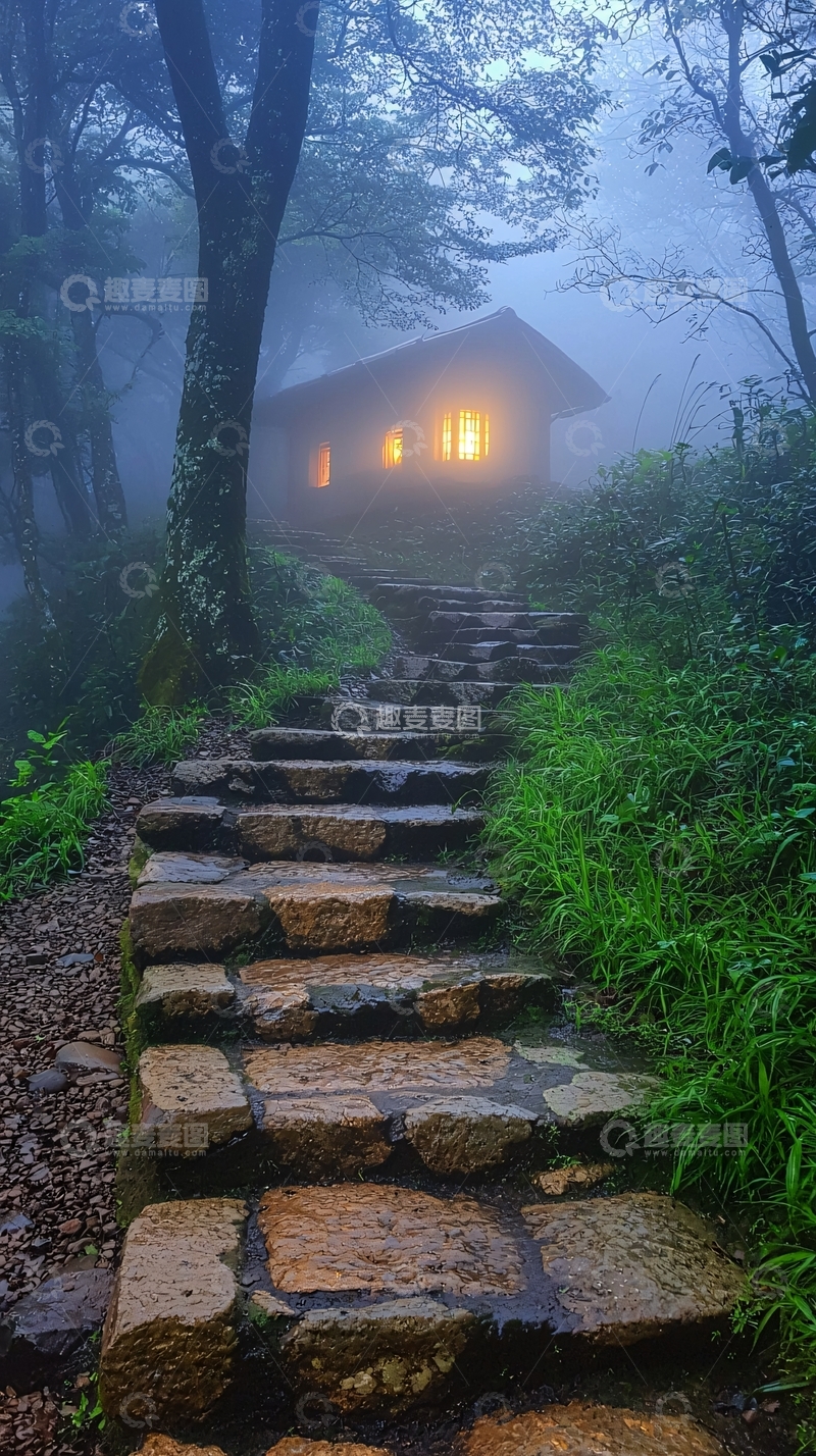 高清大图下载【趣麦麦图】森林中的小屋