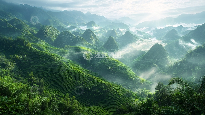 高清大图下载【趣麦麦图】郁郁葱葱的山峦