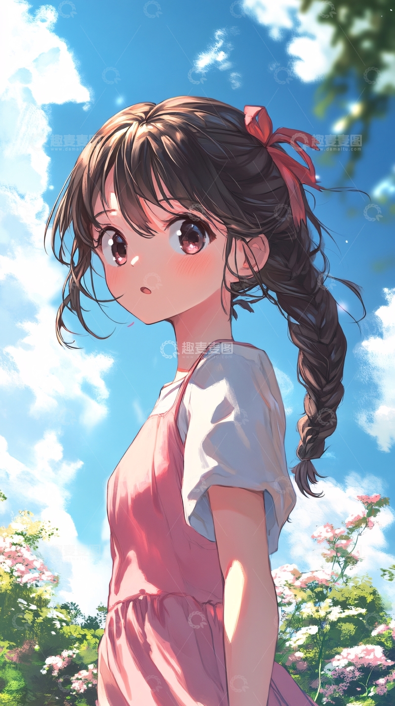 高清大图下载【趣麦麦图】阳光下甜美少女