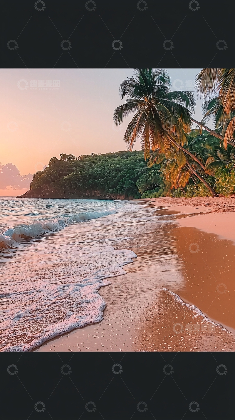 高清大图下载【趣麦麦图】热带海滩落日景色