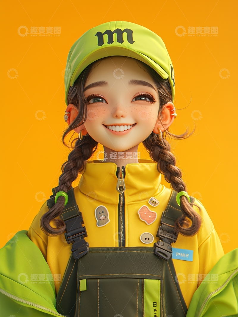 高清大图下载【趣麦麦图】元气少女