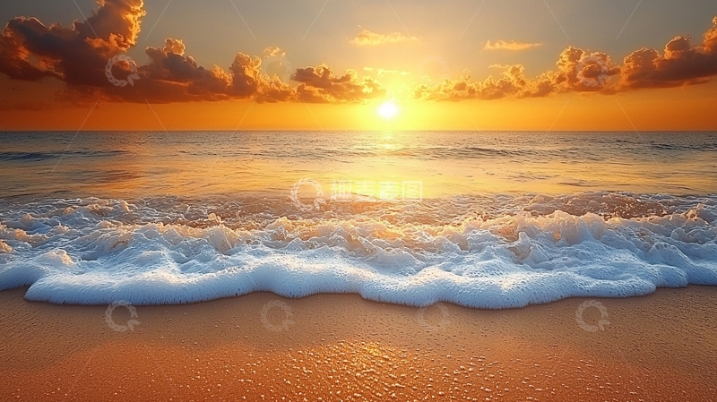高清大图下载【趣麦麦图】海边日落