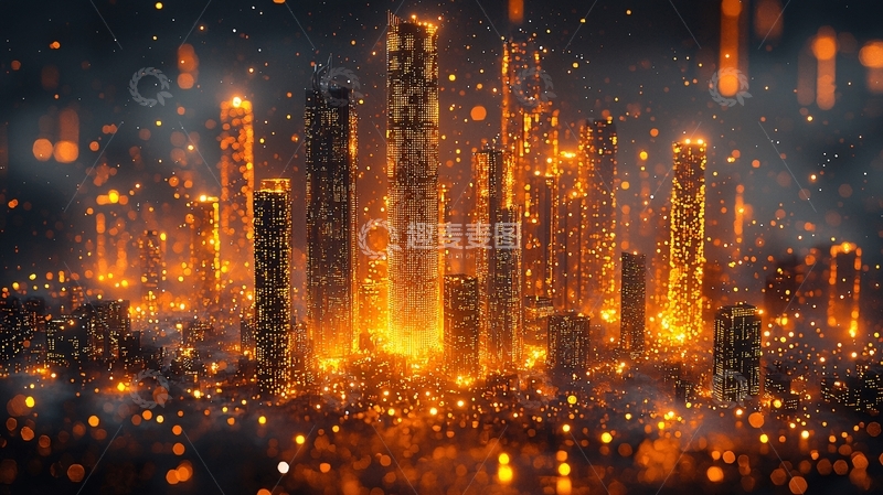 高清大图下载【趣麦麦图】燃烧的未来都市