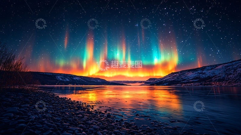 高清大图下载【趣麦麦图】极光倒影