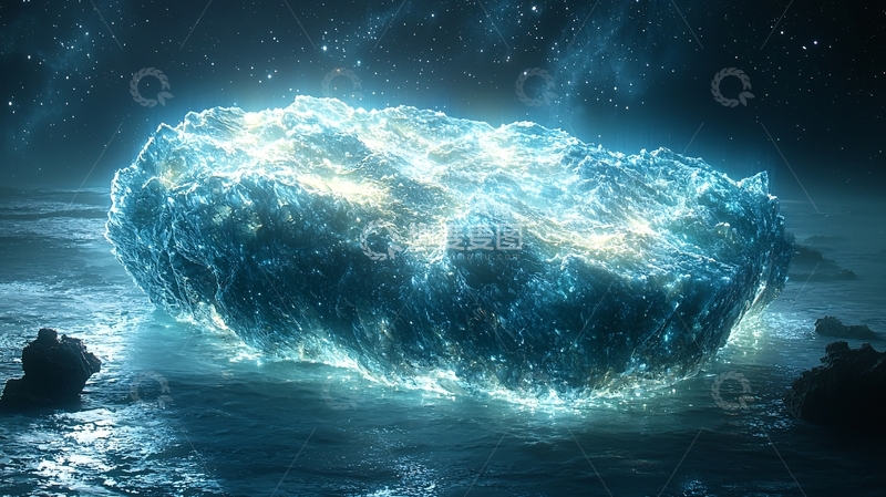高清大图下载【趣麦麦图】宇宙中的发光冰块