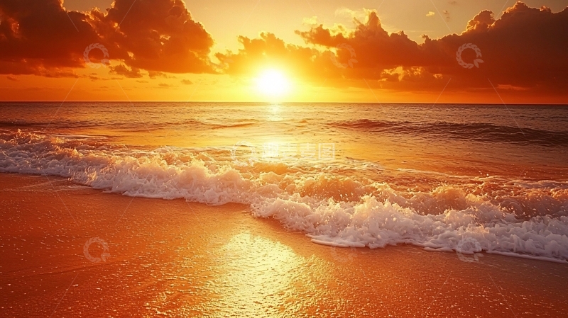 高清大图下载【趣麦麦图】海滩日落