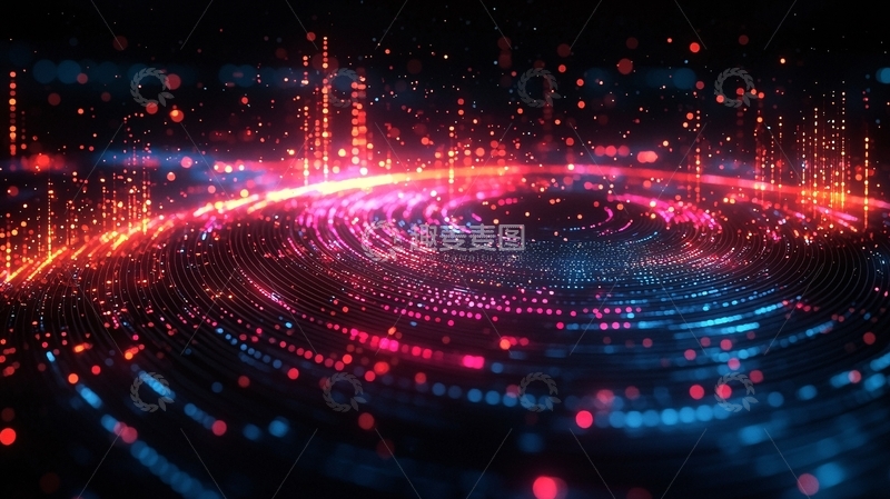 高清大图下载【趣麦麦图】炫彩粒子流旋转星云