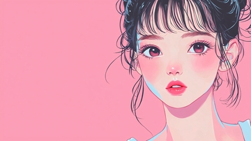粉色背景可爱女孩头像