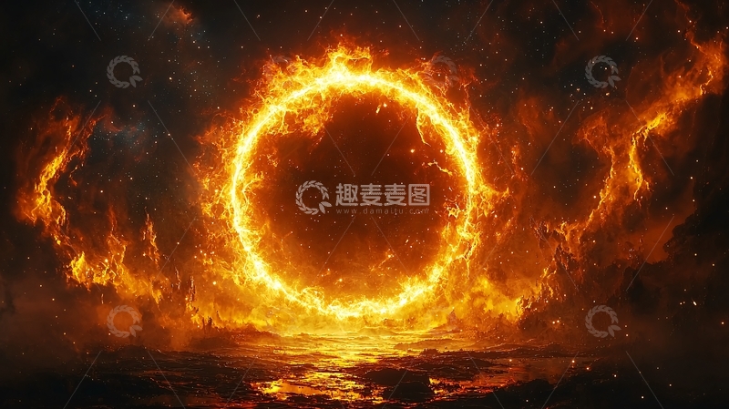 高清大图下载【趣麦麦图】火焰圆环