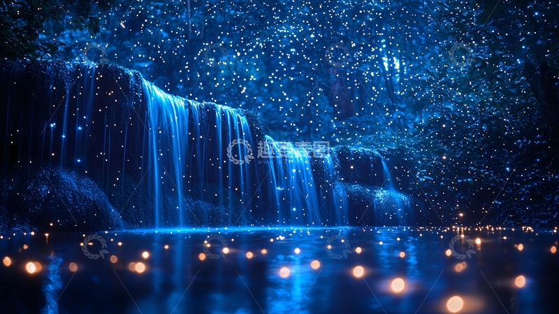 高清大图下载【趣麦麦图】蓝色瀑布