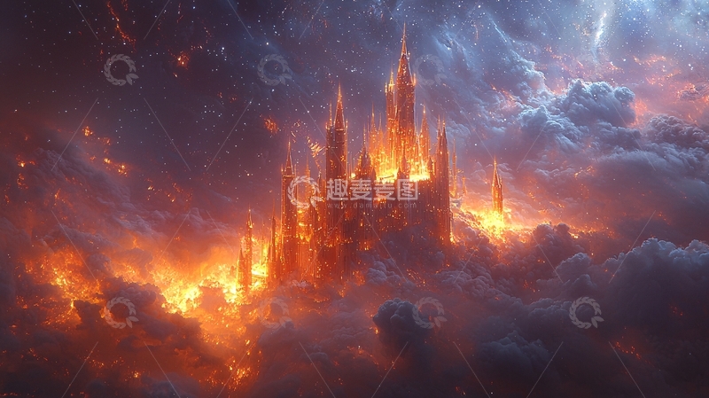 高清大图下载【趣麦麦图】燃烧的城堡
