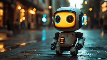 可爱小机器人夜景