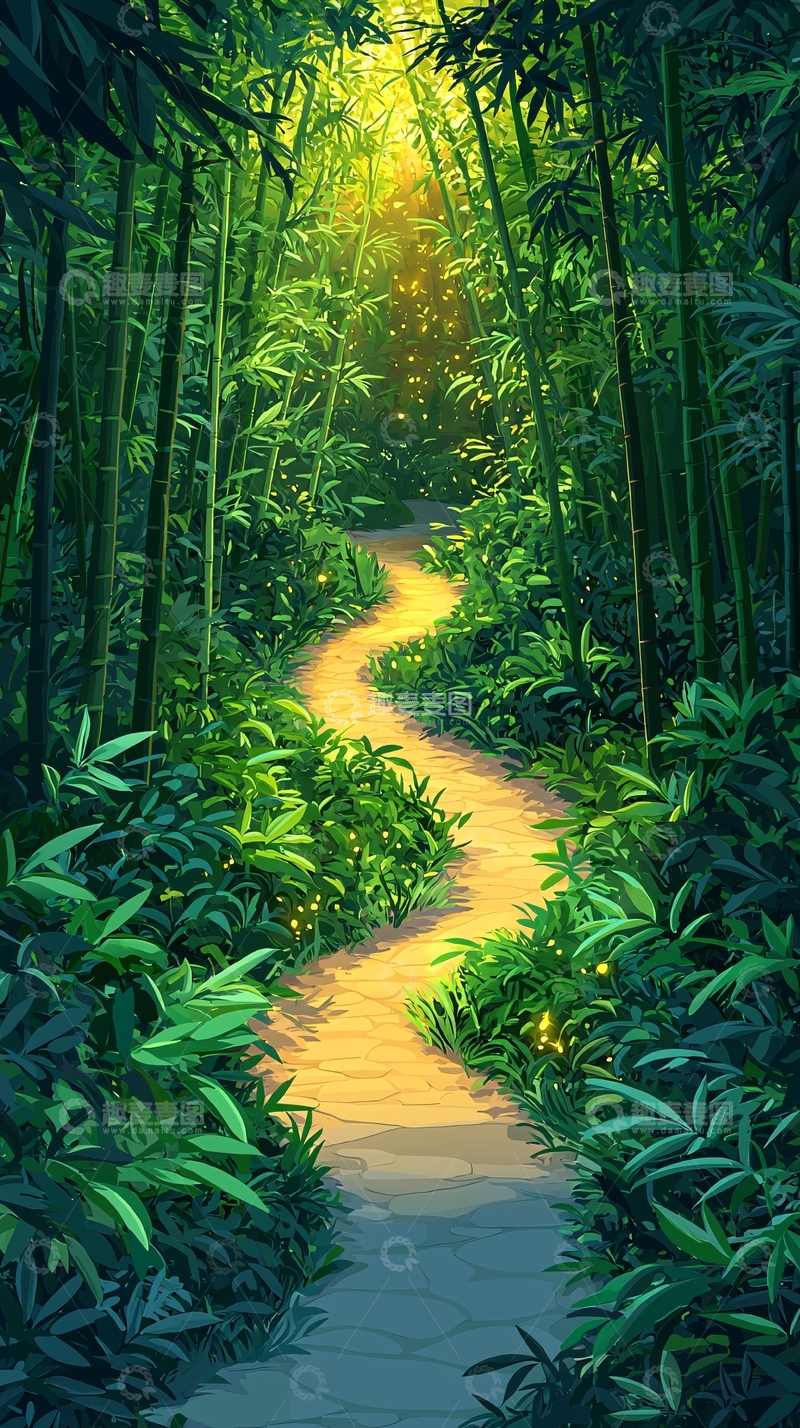 高清大图下载【趣麦麦图】竹林小路