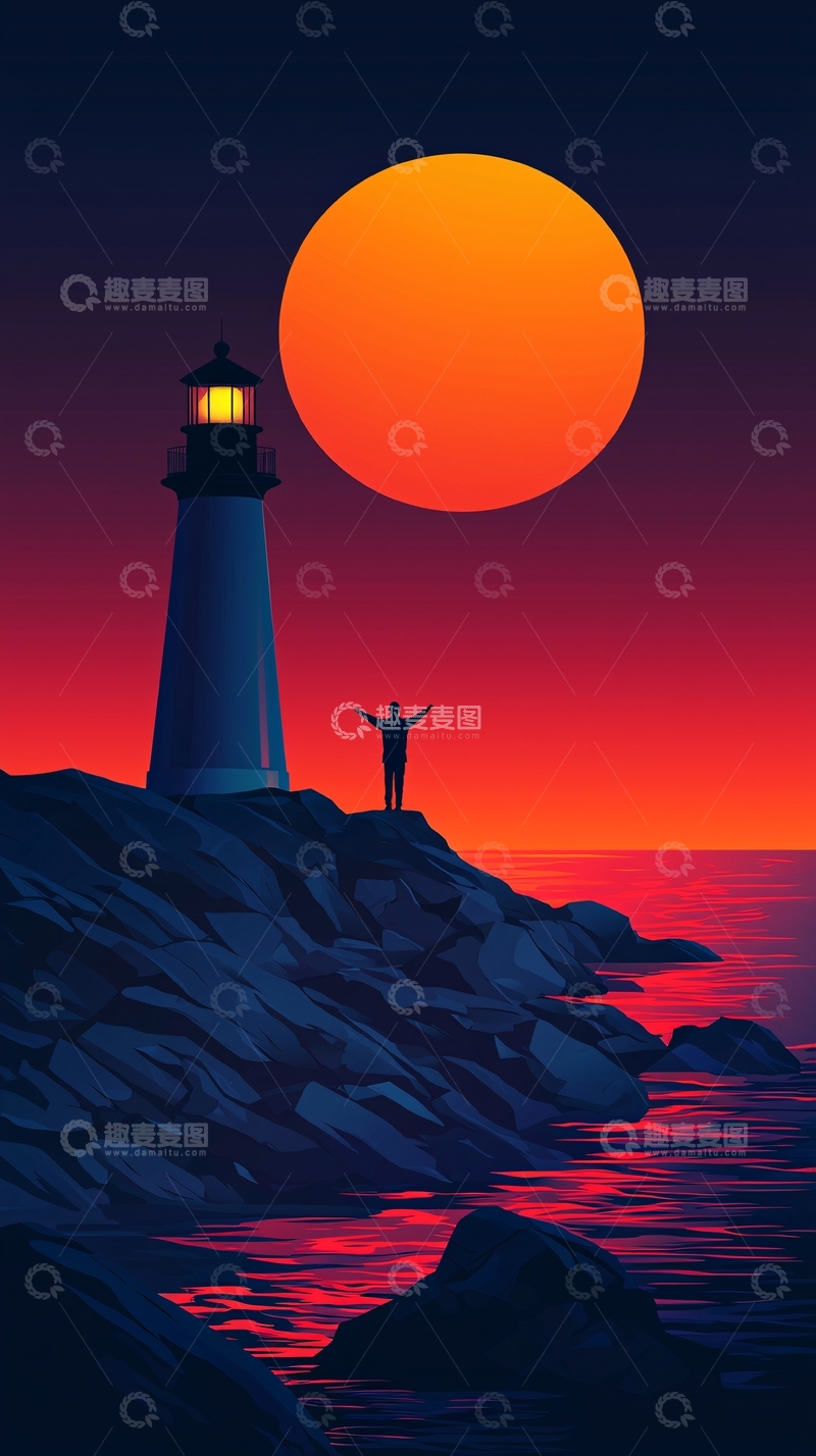 高清大图下载【趣麦麦图】夜晚海景