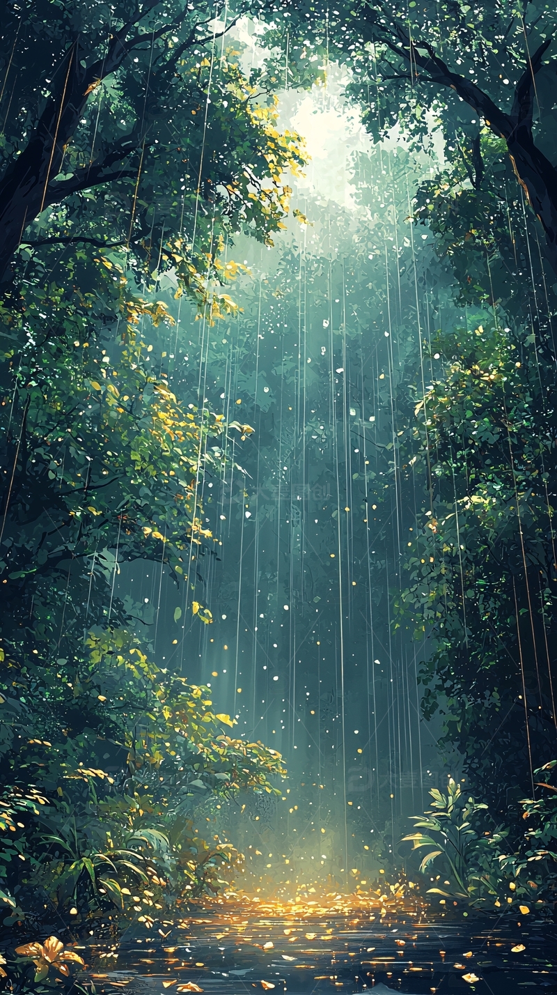 高清大图下载【趣麦麦图】雨后森林的阳光