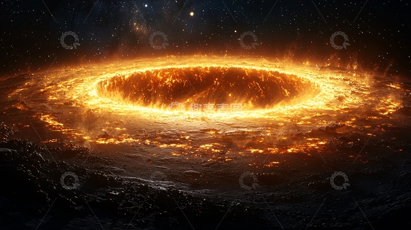 高清大图下载【趣麦麦图】燃烧的环形陨石坑