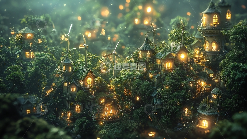 高清大图下载【趣麦麦图】梦幻森林小屋