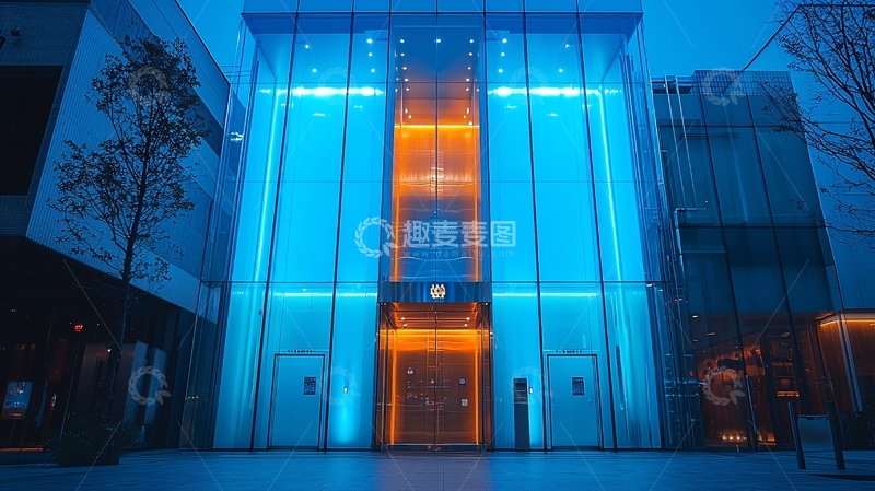 高清大图下载【趣麦麦图】蓝色玻璃幕墙建筑