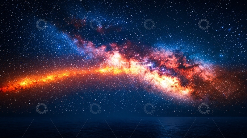 高清大图下载【趣麦麦图】绚丽多彩的银河星空