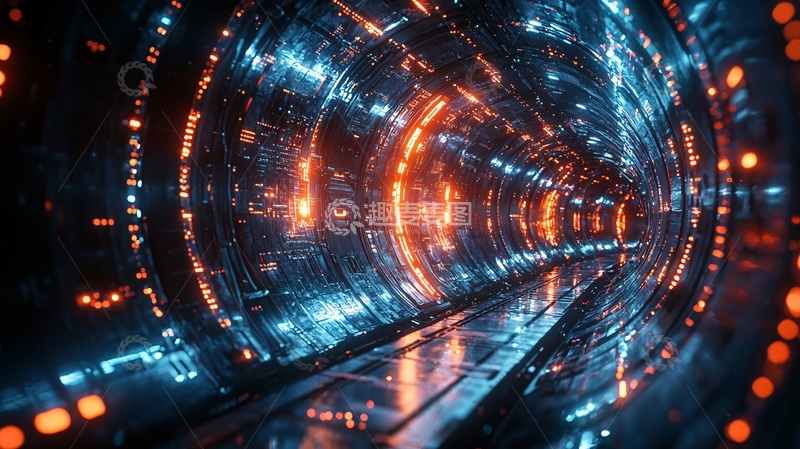 高清大图下载【趣麦麦图】科幻风格光效隧道