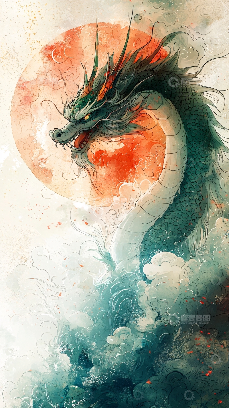 高清大图下载【趣麦麦图】水墨龙图6
