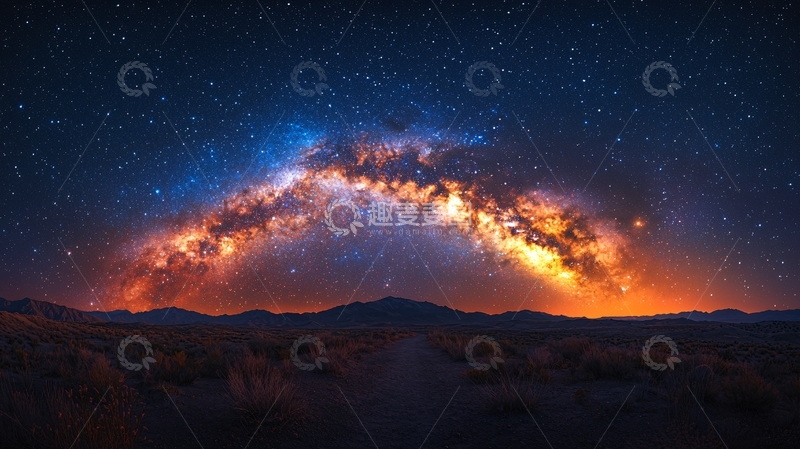 高清大图下载【趣麦麦图】星空银河沙漠