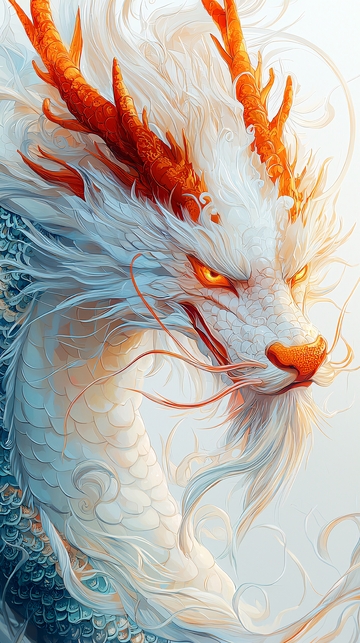 白色中国龙特写