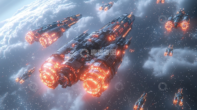 高清大图下载【趣麦麦图】太空飞船集群